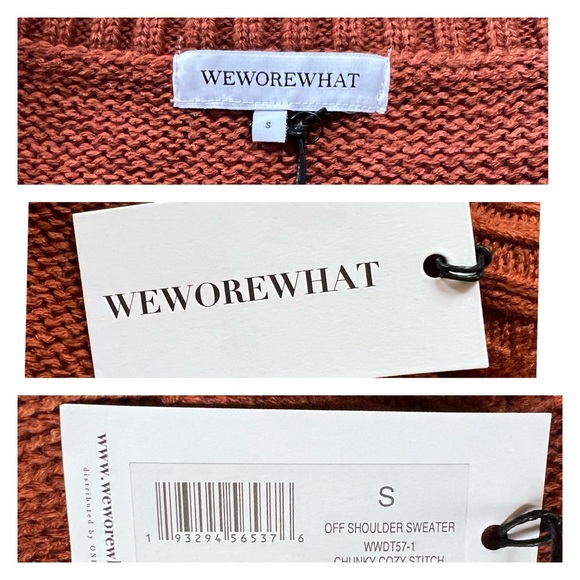 New! WeWoreWhat Off Shoulder Chunky Cozy Stitch Sweater - Picture 11 of 11